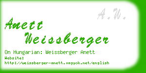 anett weissberger business card